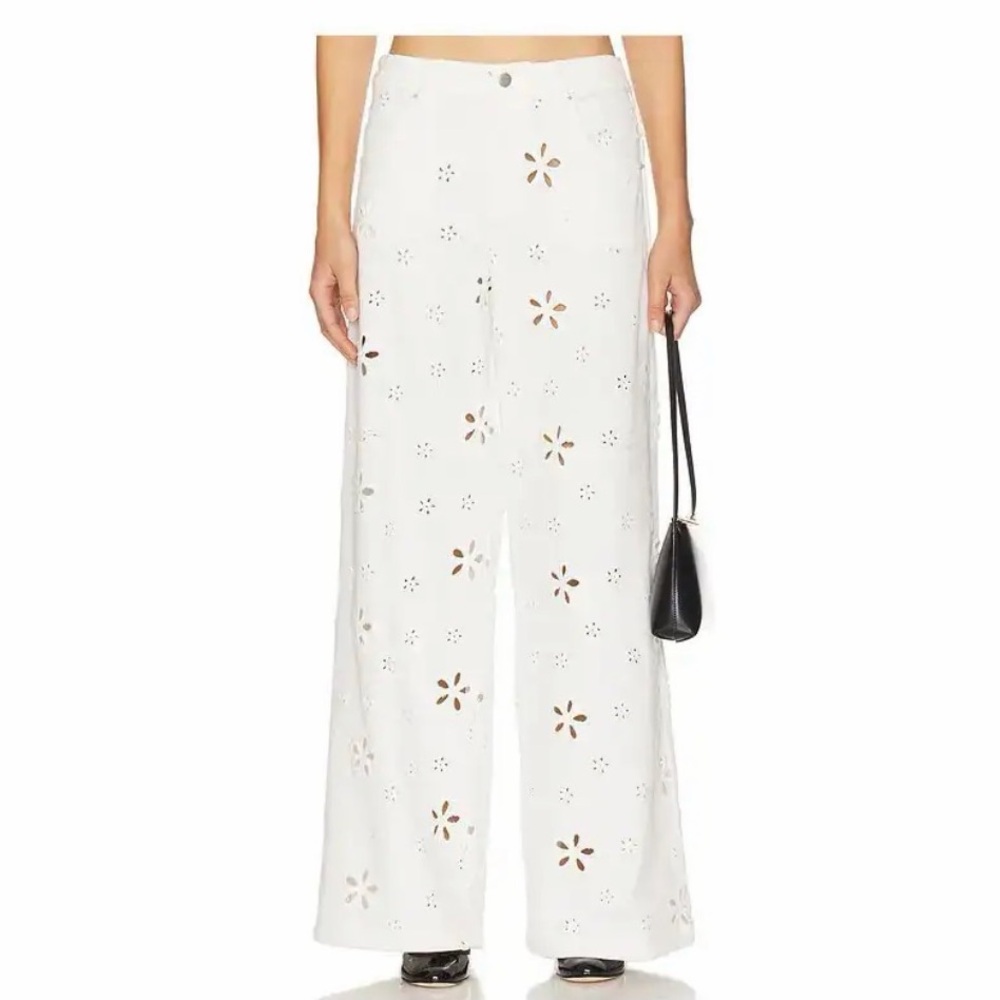 Daisy Eyelet Baggy Jeans - for love & lemons